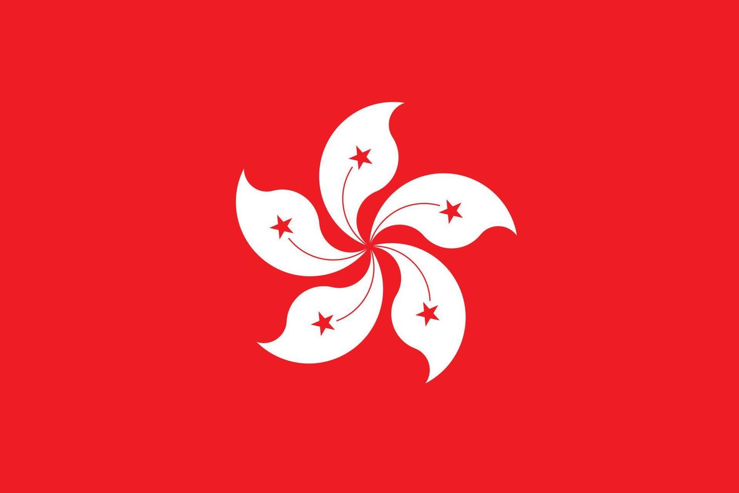 Hong Kong flag simple illustration for independence day or election vector