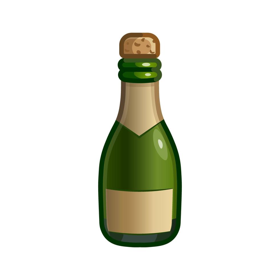 Bottle of champagne Large size icon of emoji cocktail vector