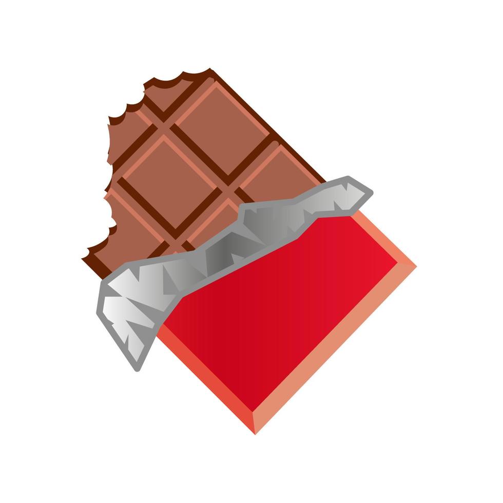 barra de chocolate con leche simple de gran tamaño de comida emoji vector