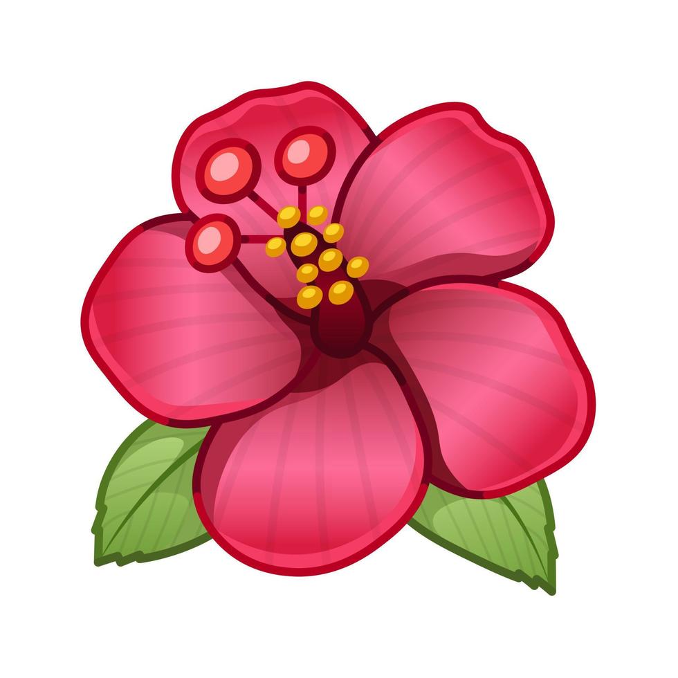 flor roja simple tamaño grande de emoji flor de primavera vector