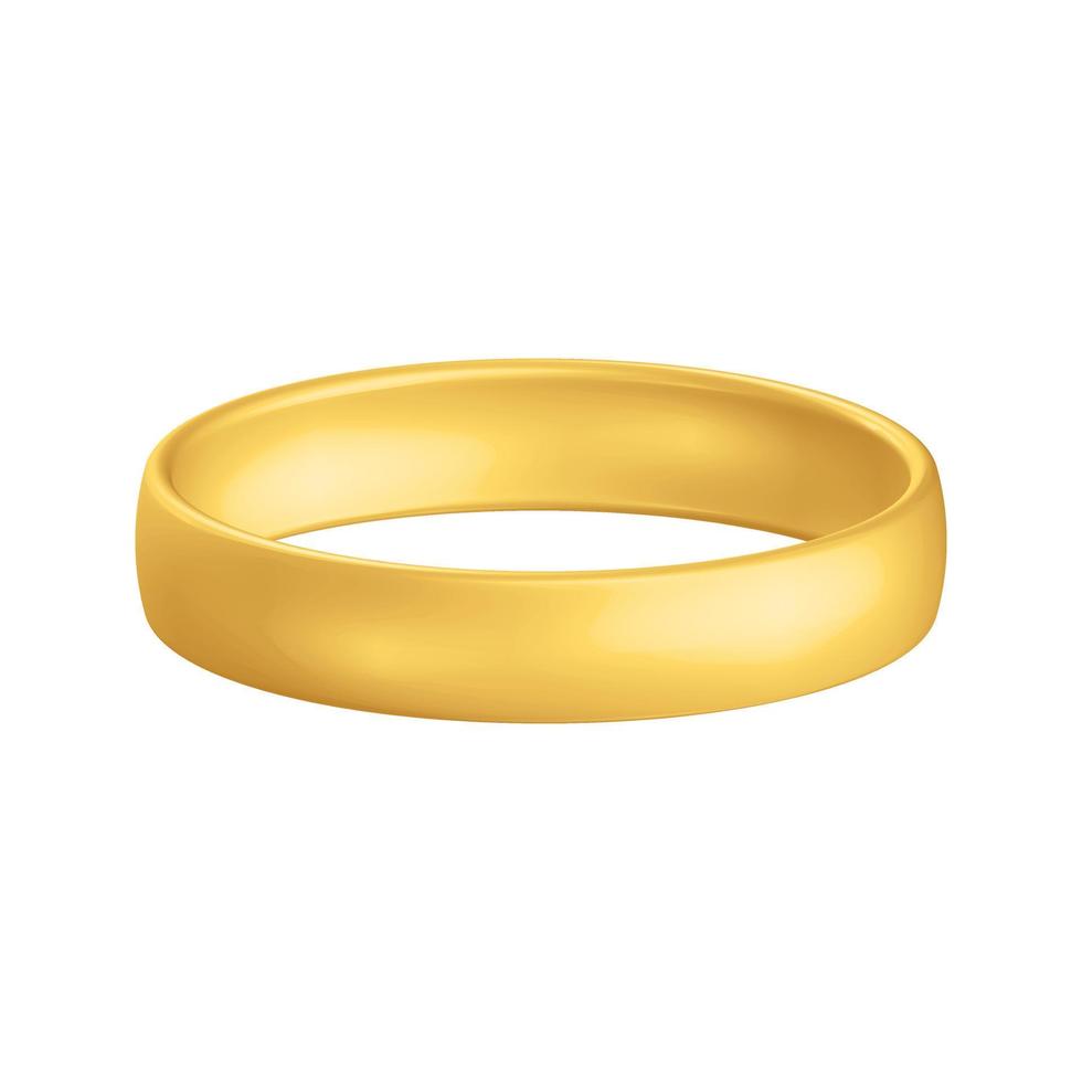 anillo de bodas realista dorado aniversario sorpresa romántica vector