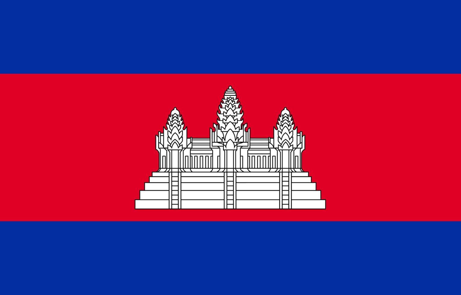 Cambodia flag simple illustration for independence day or election vector