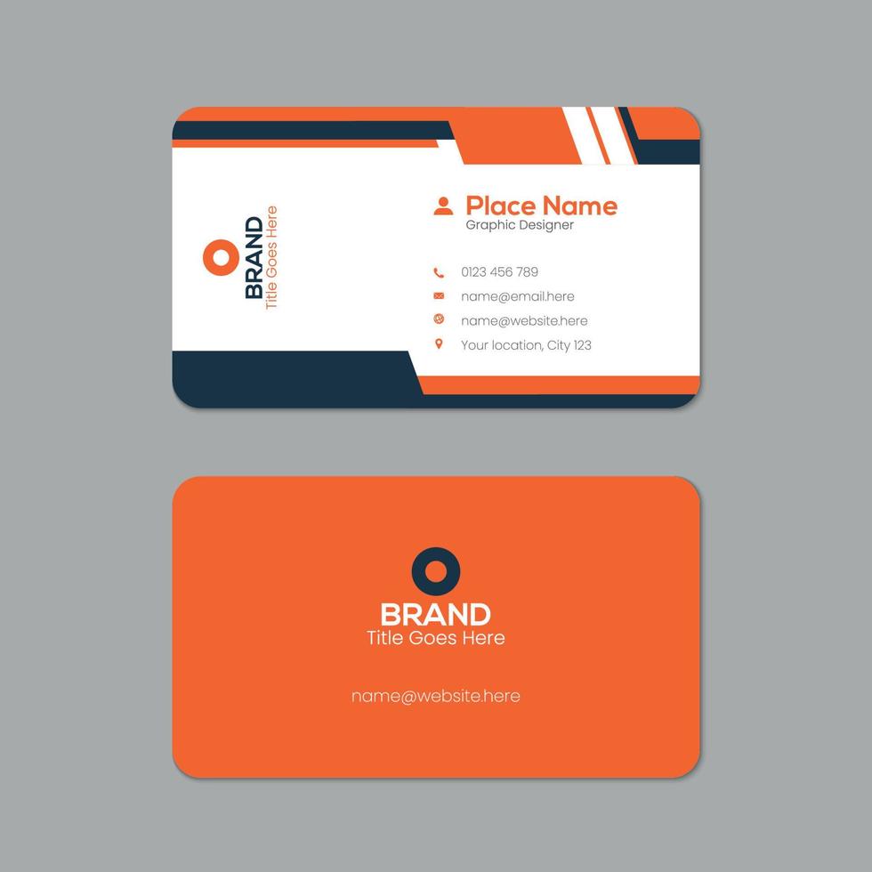 Vector printable editable horizontal and vertical double sided corporate business card template