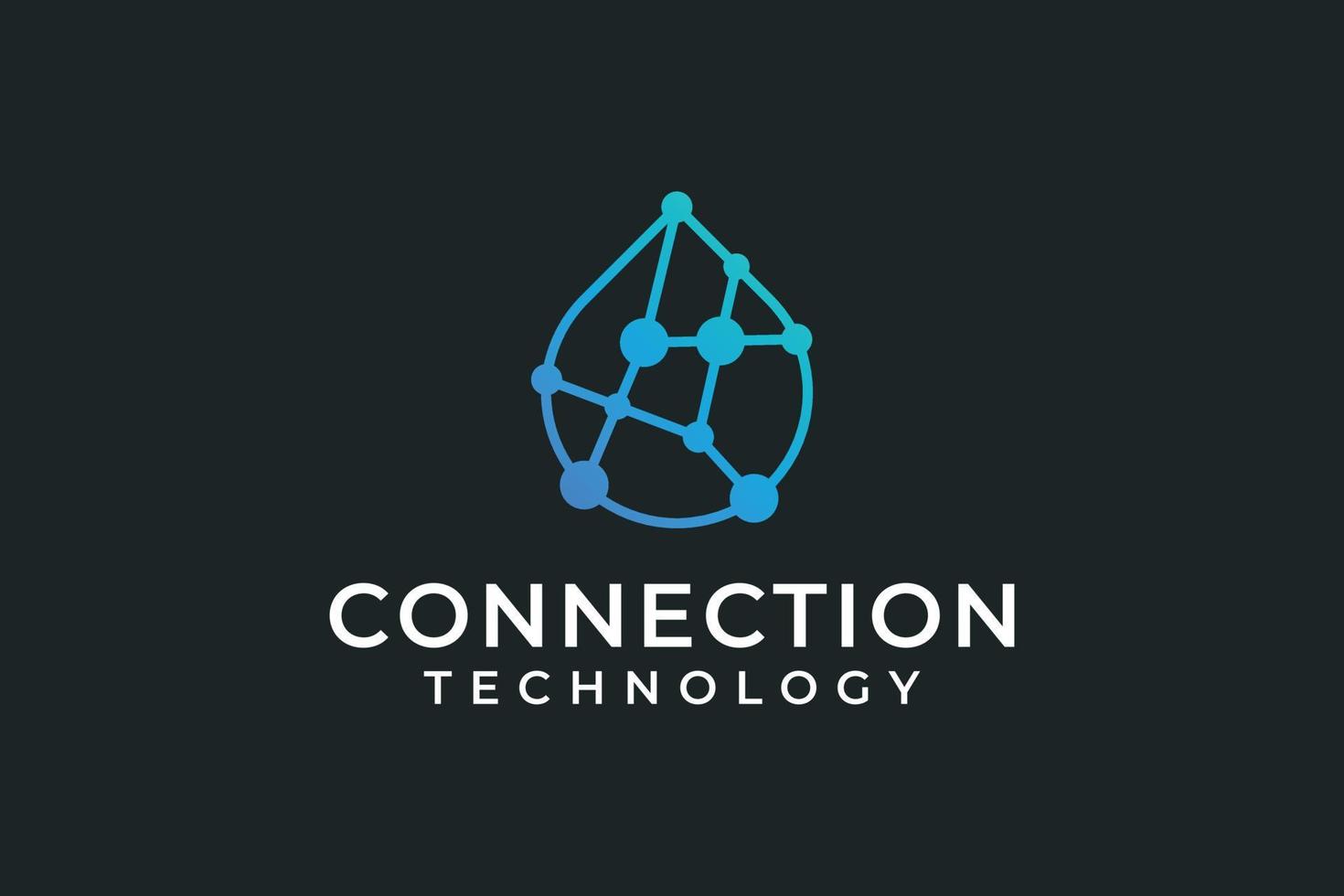 Pixel connection abstract data logo design vector