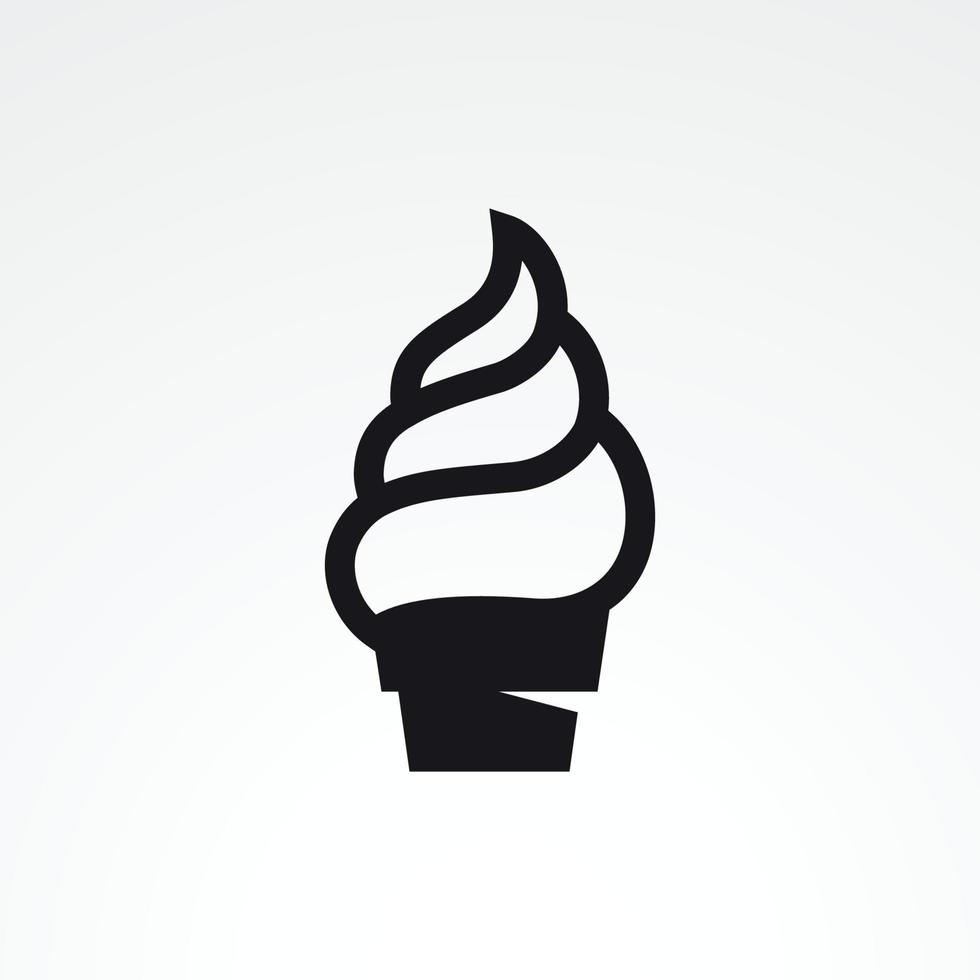 cup cake, ice cream icon. Black on a white background vector