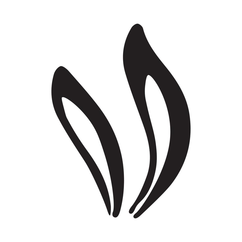 Cute Rabbit ears silhouettes. Photo editor, booth, video chat app black isolated cliparts vector