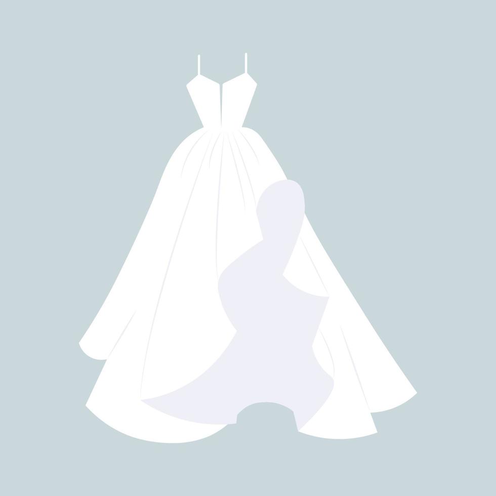 Elegant white dress for bride vector