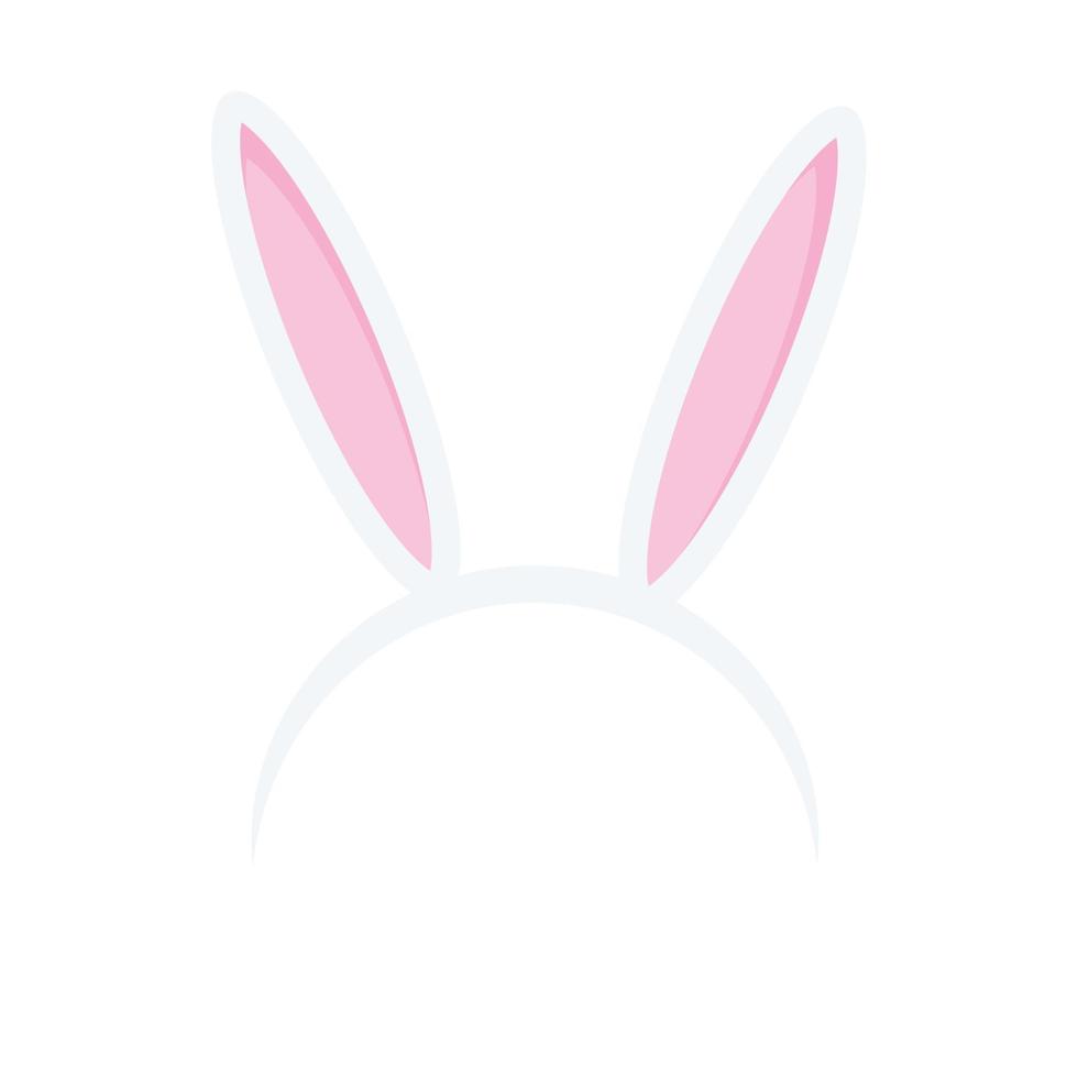 Easter rabbit ears headband  icon  isolated on white background. Flat cartoon easter card design element. Spring hare ear accessory vector