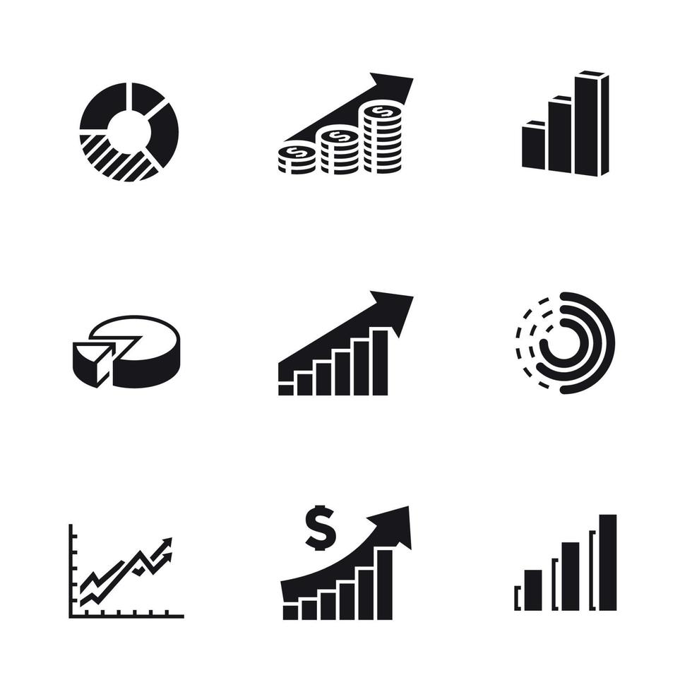 Business Infographic icons. Black on a white background vector