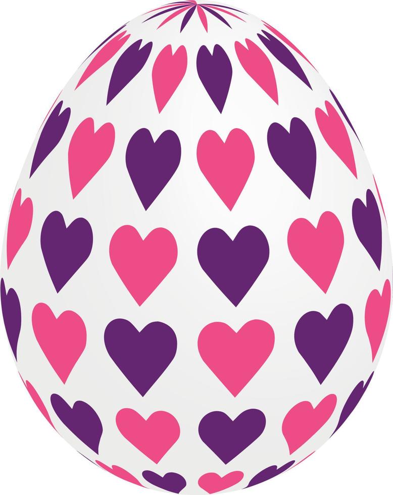 colorful easter eggs with different colors and decorations with hart shape Easter day egg vector