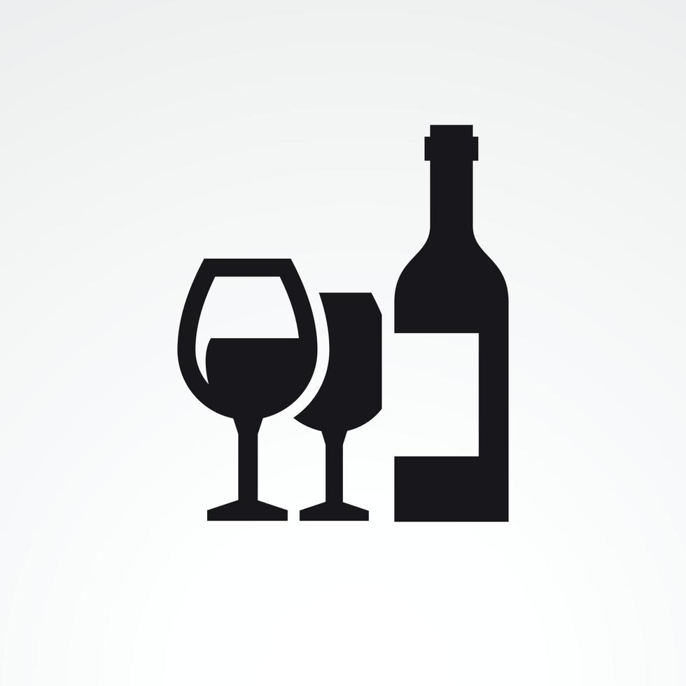 icono de vino. logotipo vectorial Negro sobre un fondo blanco vector