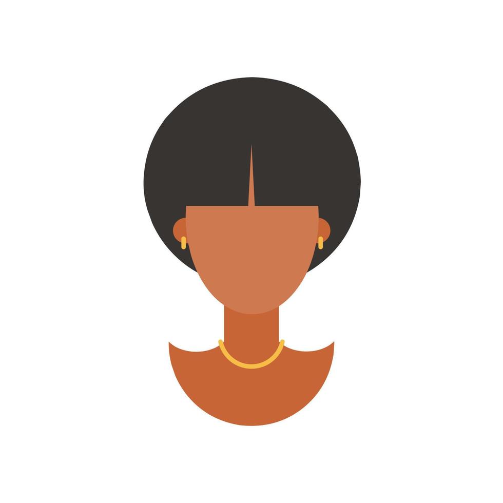 ilustración plana de cabeza de mujer aislada sobre fondo blanco vector