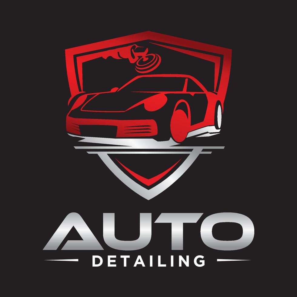auto auto detallando la plantilla de ilustración de diseño de logotipo de servis vector