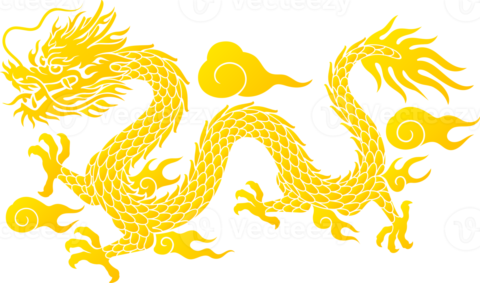 goldener chinesischer drache png