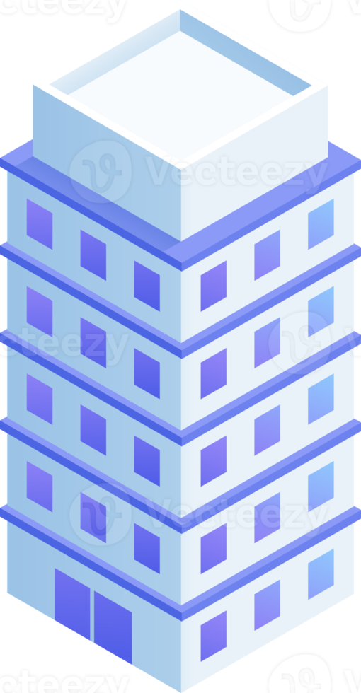 Buildings isometric illustrations png