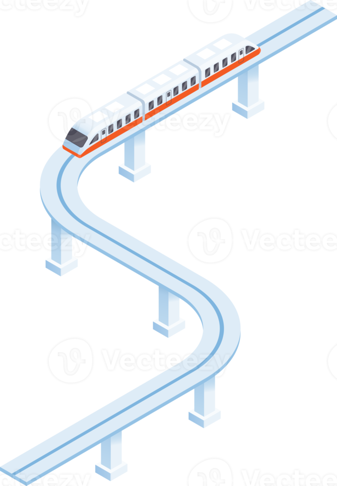 Sky train isometric illustrations png