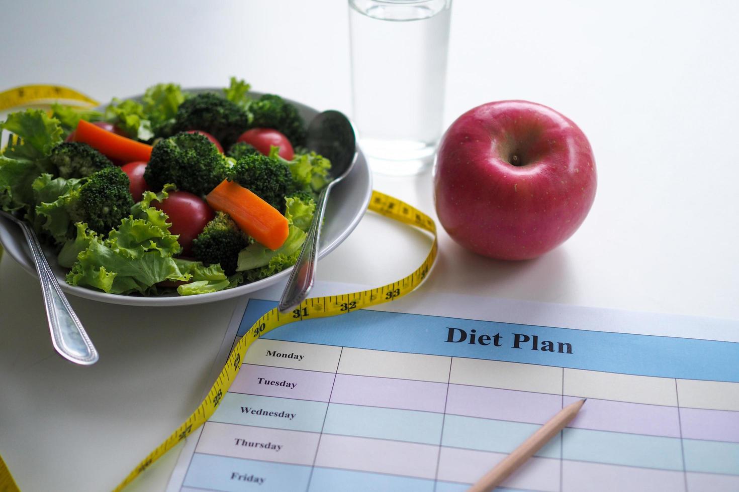 Eating for good health and perfect shape concept. photo