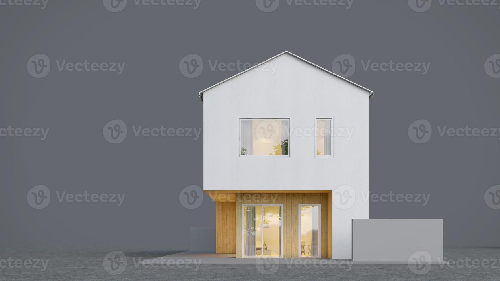 Modern minimal house isolated on grey background.3d rendering photo