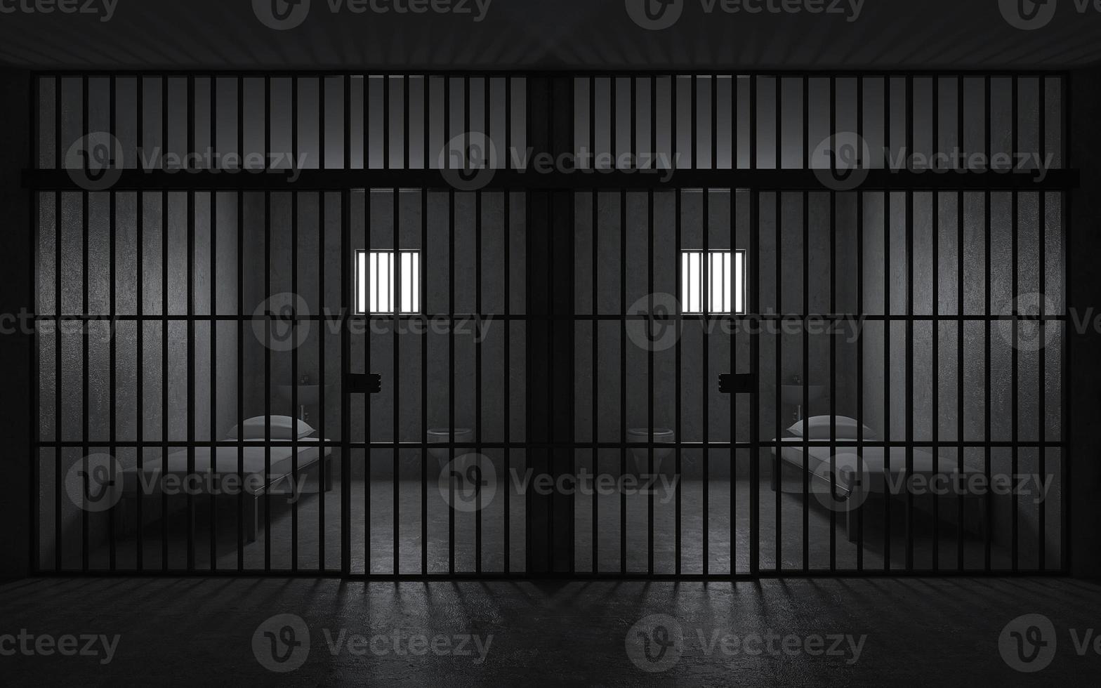 Prison cell with light from the window.3d rendering photo