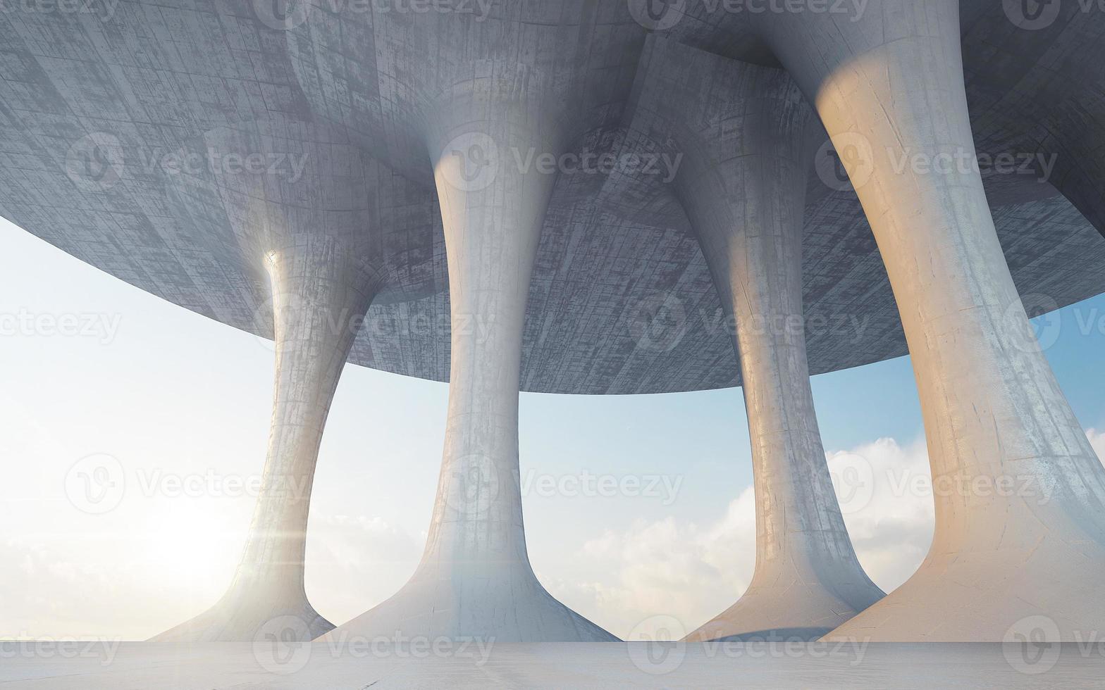 Construction Sci-Fi Architecture.Futuristic concept.3d rendering photo
