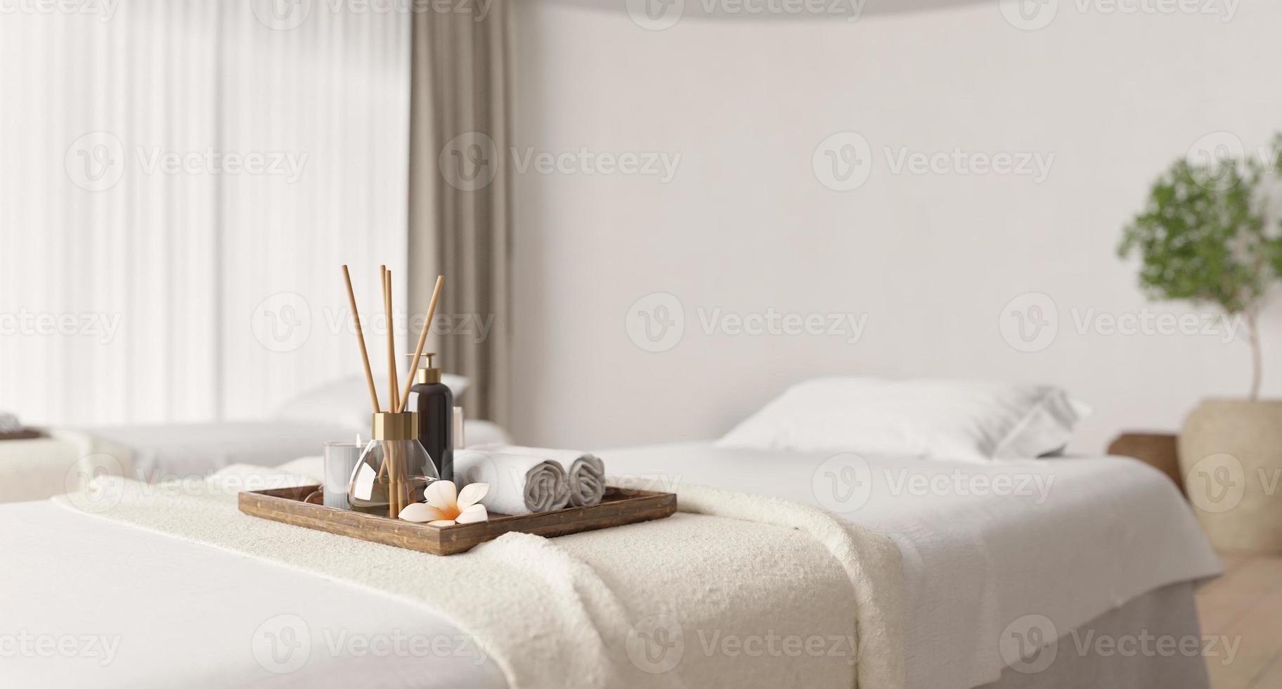 Spa and massage close up.Concept for spa advertising.3d rendering photo