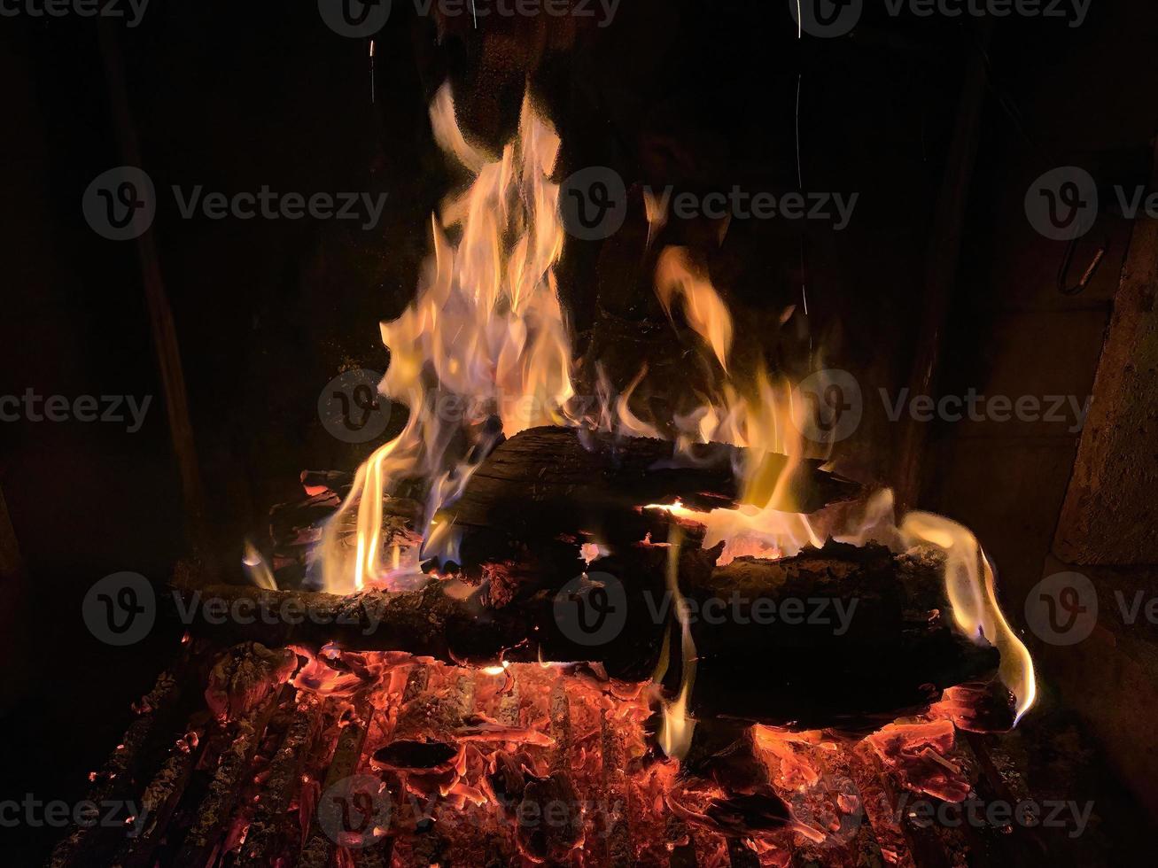 Chimney bright fire in the dark 17 photo