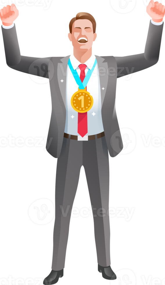 Businessman win color png