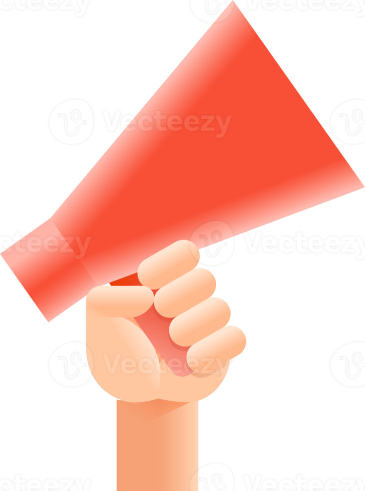 Hands holding megaphone png