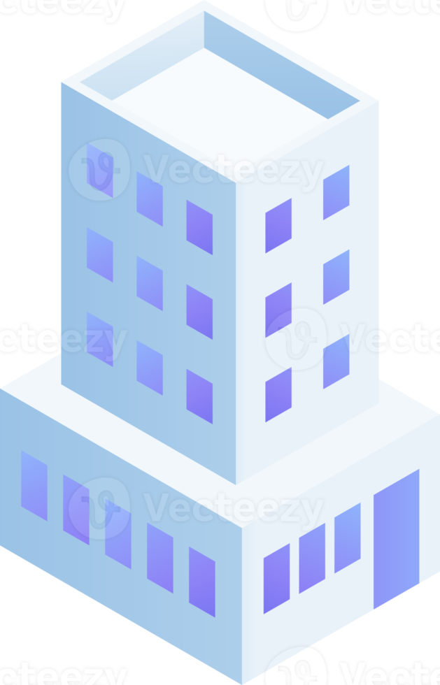 Buildings isometric illustrations png