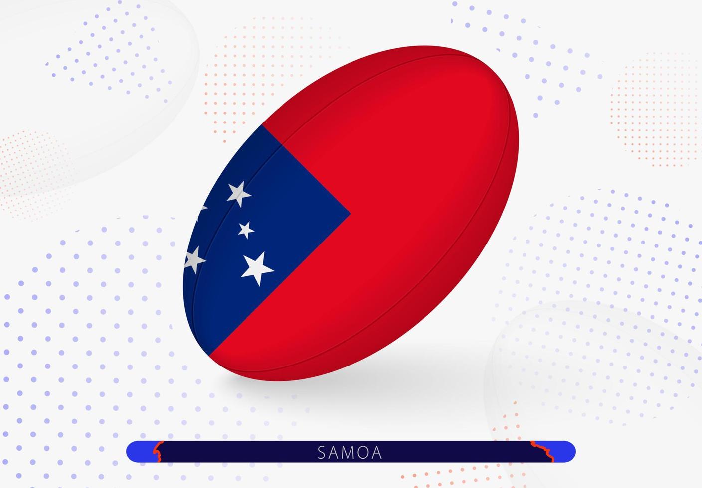Rugby ball with the flag of Samoa on it. Equipment for rugby team of Samoa. vector