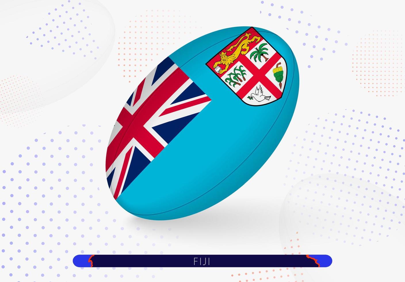 Rugby ball with the flag of Fiji on it. Equipment for rugby team of Fiji. vector