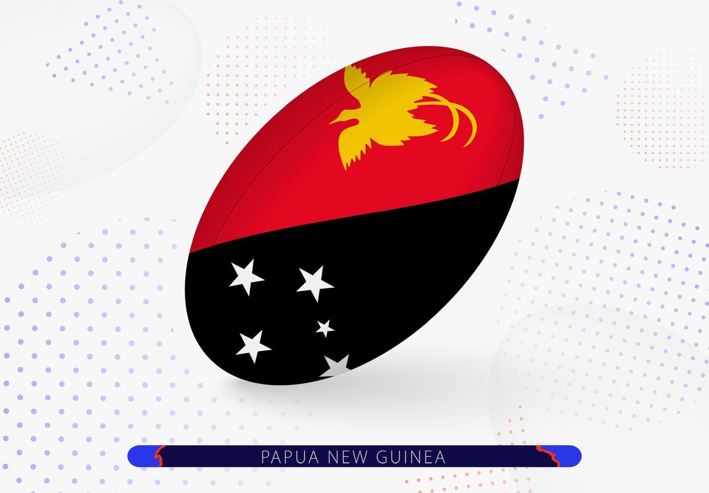 Rugby ball with the flag of Papua New Guinea on it. Equipment for rugby team of Papua New Guinea. vector