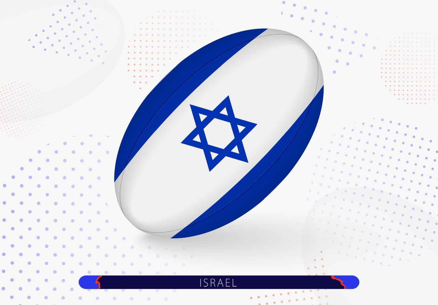 pelota de rugby con la bandera de Israel en ella. equipo para el equipo de rugby de israel. vector