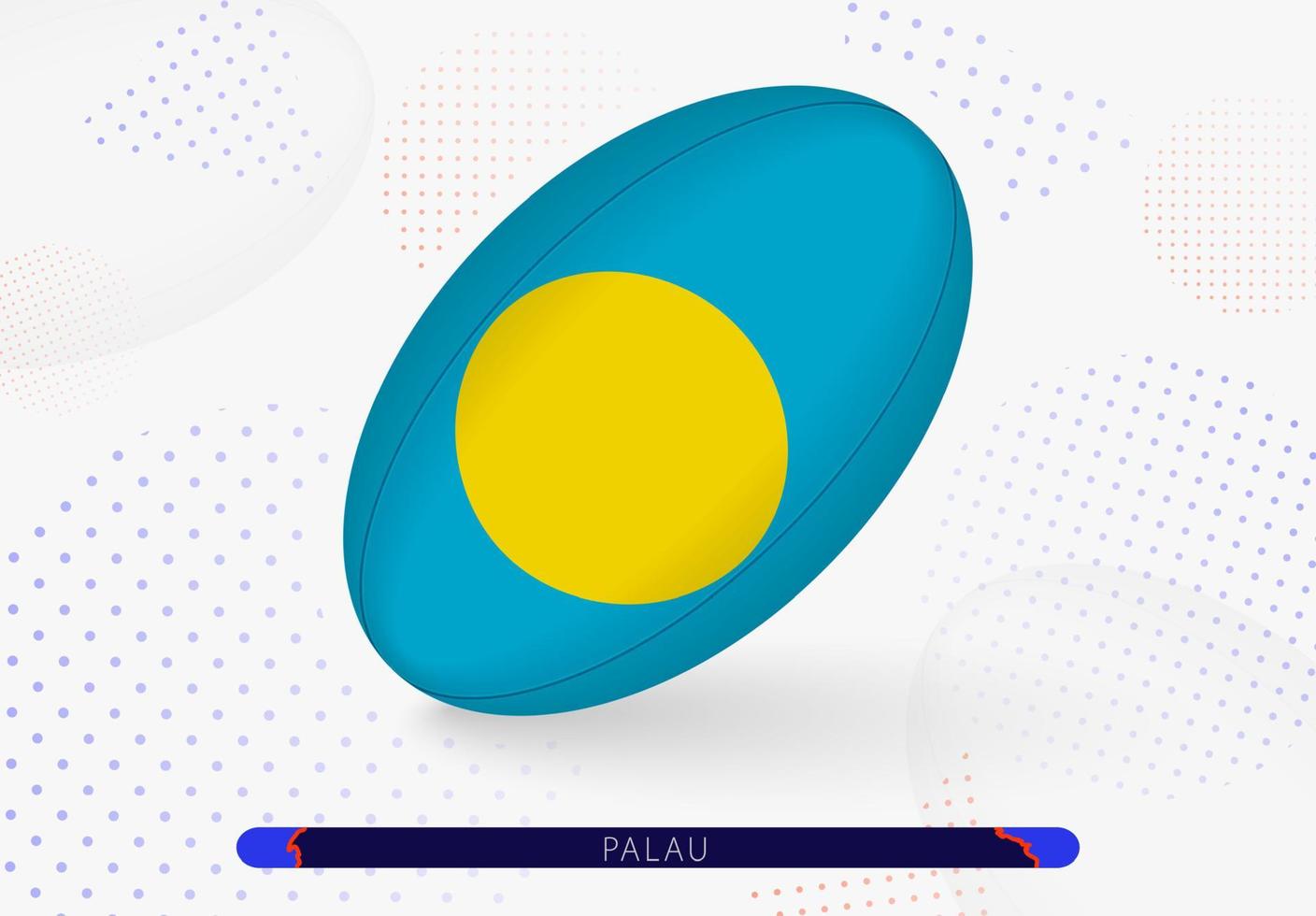 Rugby ball with the flag of Palau on it. Equipment for rugby team of Palau. vector