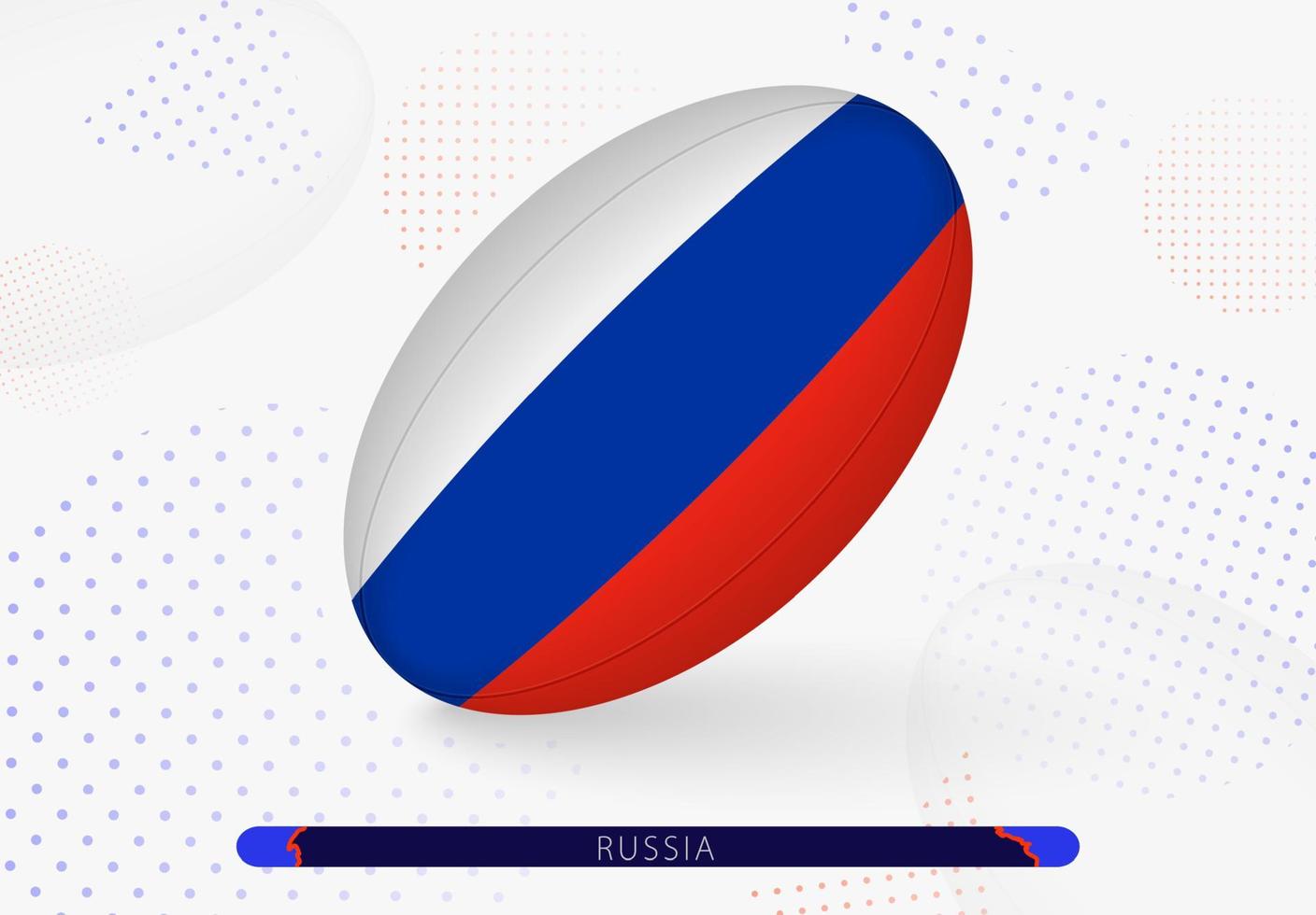 Rugby ball with the flag of Russia on it. Equipment for rugby team of Russia. vector