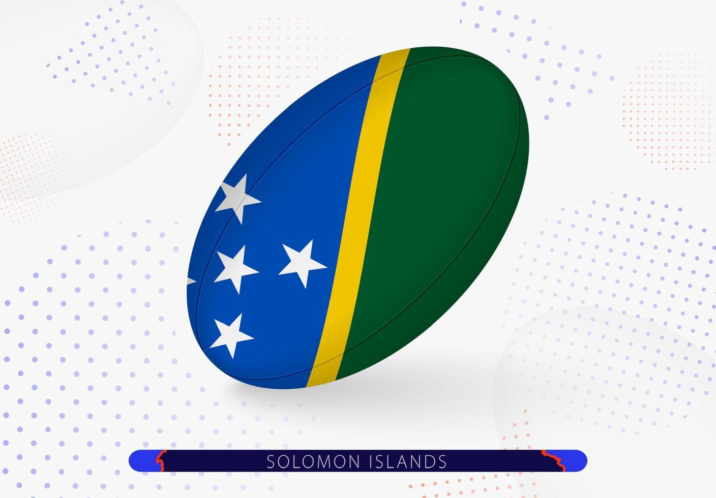 Rugby ball with the flag of Solomon Islands on it. Equipment for rugby team of Solomon Islands. vector