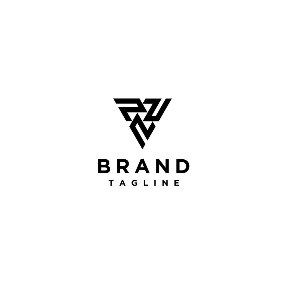 The Three Letters P Form A Triangle. Simple geometric monogram design of three letter P rotating to form a triangle vector