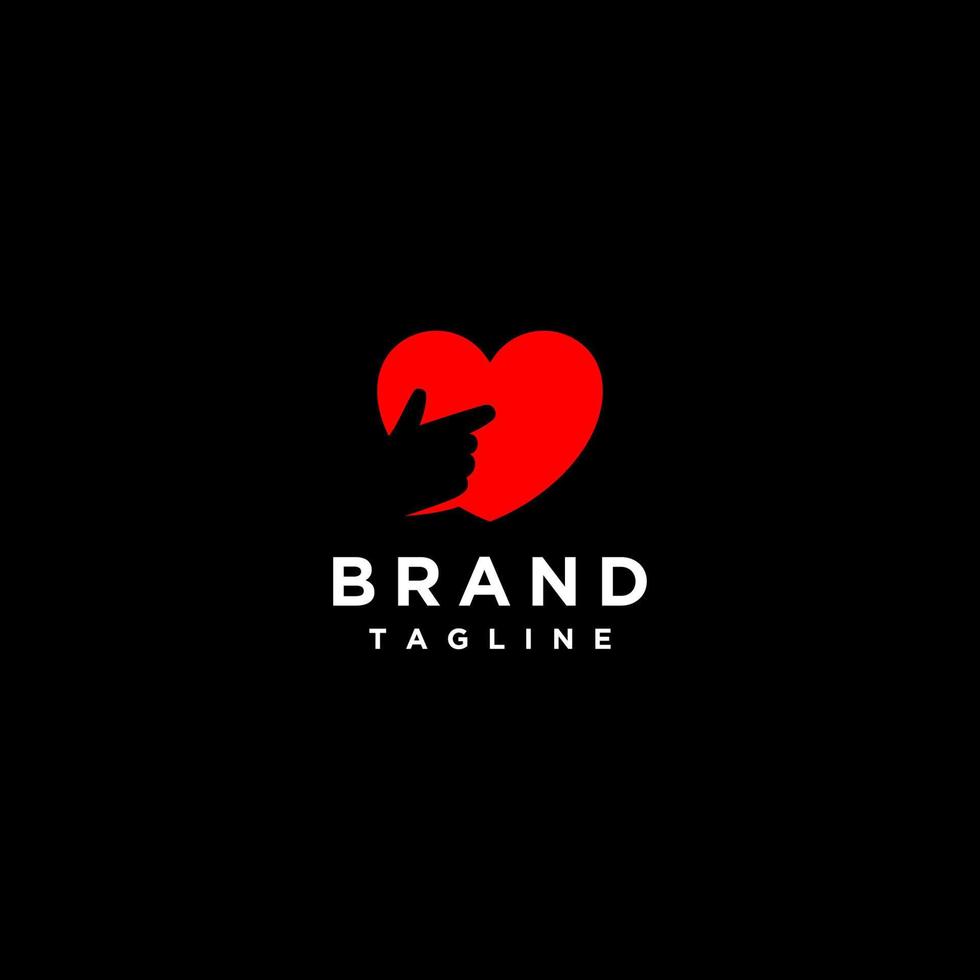 Simple Finger Pointing Inside Heart Symbol. Logo Template About Health And Social Issues Illustrated With Hand gesture Pointing To Heart. vector