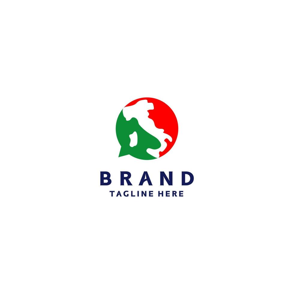 Map of Italy in Message Icons with Country Colors. Exclusive communication logo design related to Italy. vector