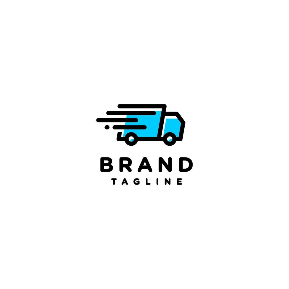 Delivery Truck Icons With Speed Effect Lines. Blue fast truck icons with speed effect lines. vector