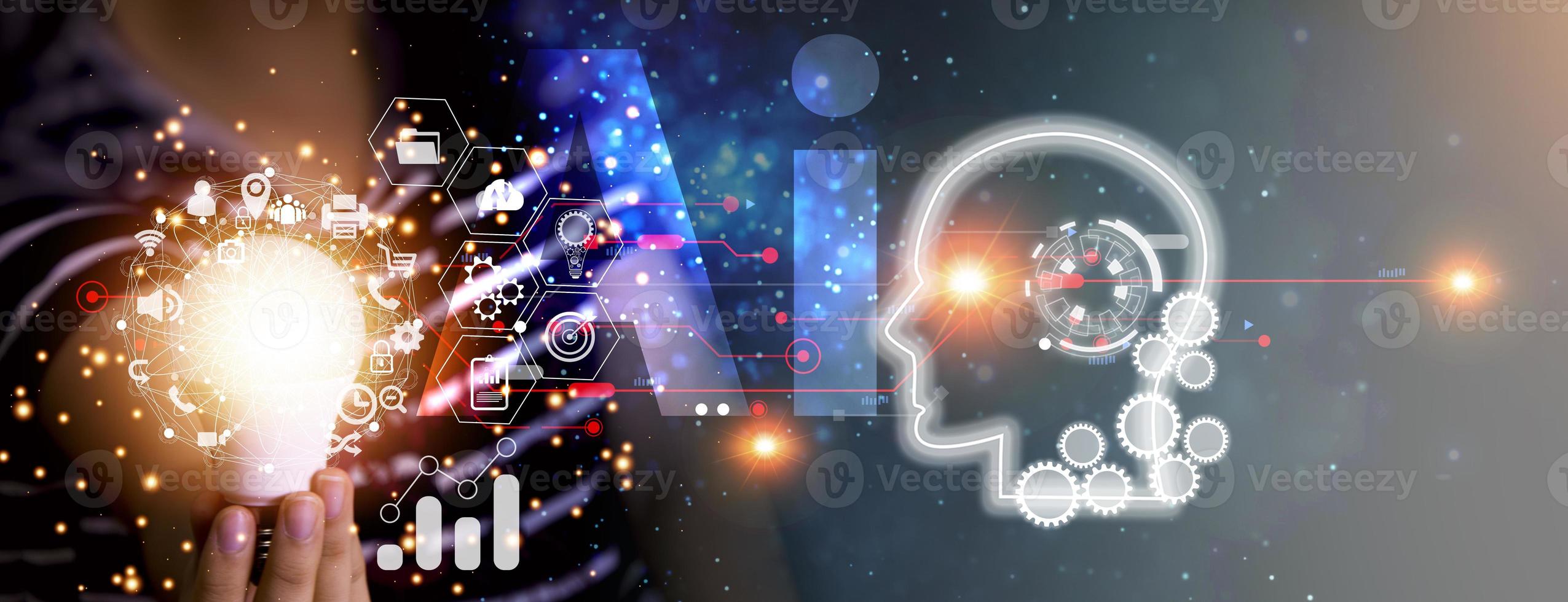 concept, system development, artificial intelligence to be able to interact with humans photo