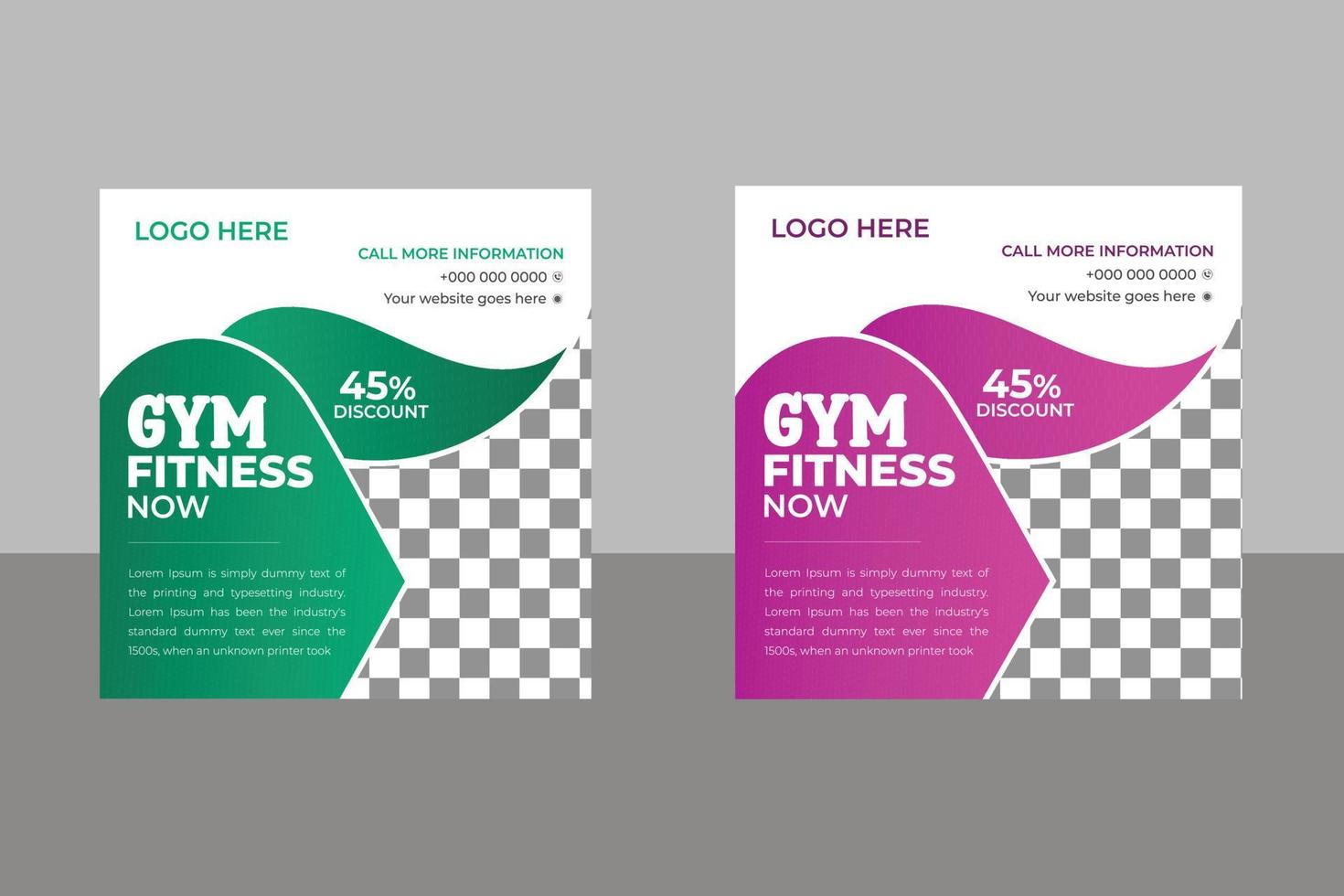 Gym or Fitness Social Media Post vector