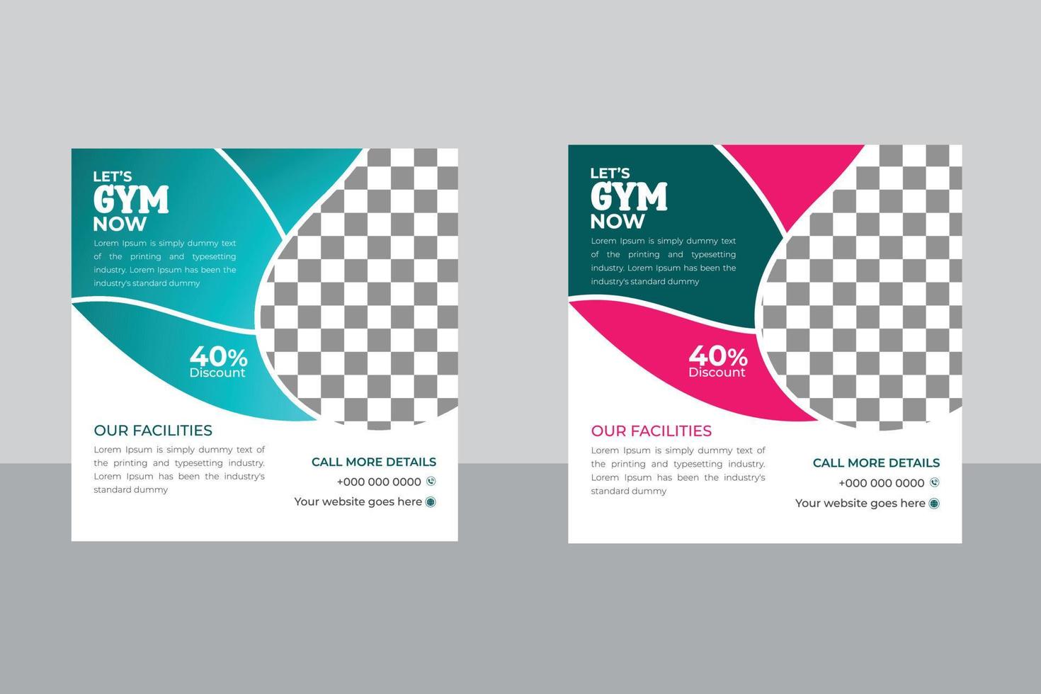 Gym Or Fitness Social  Media Post vector