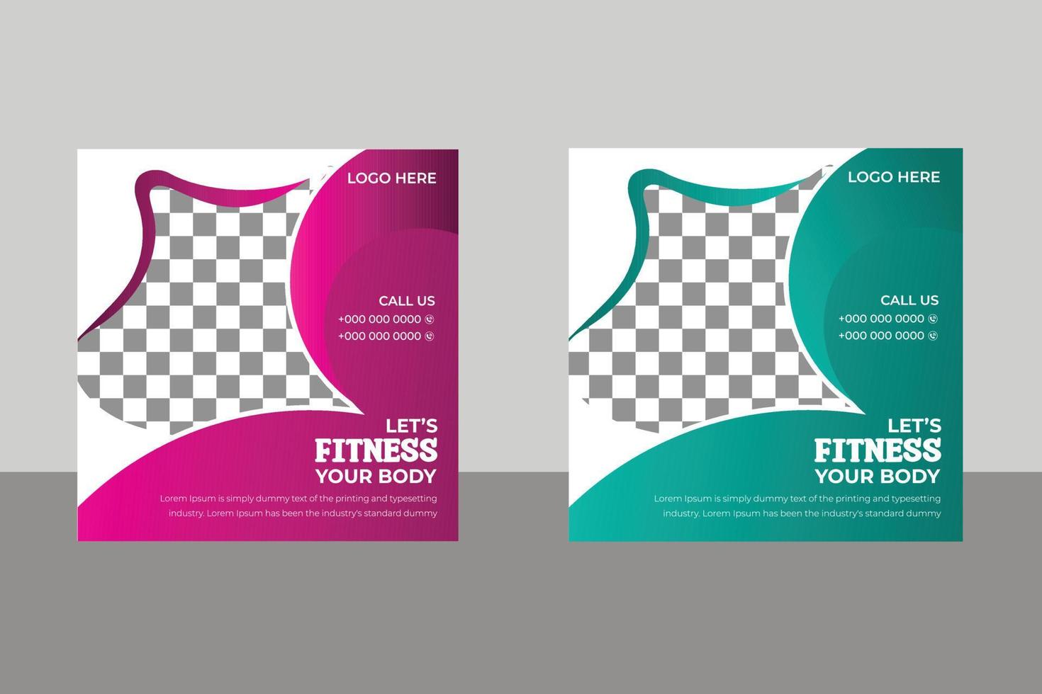 Gym Or Fitness Social  Media Post vector