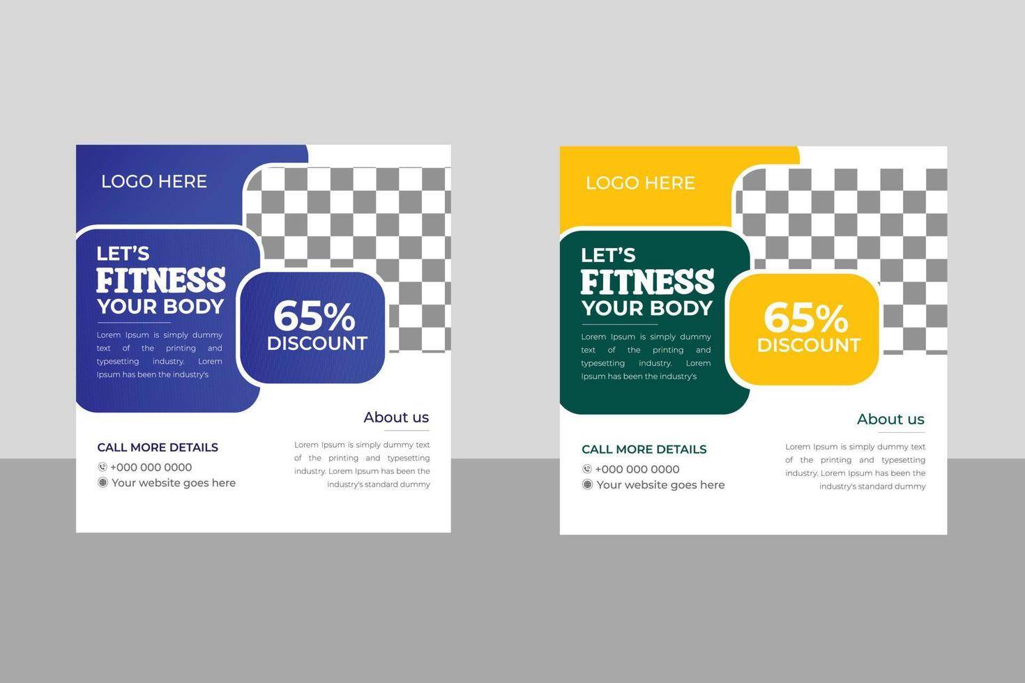 Gym or Fitness Social Media Post vector