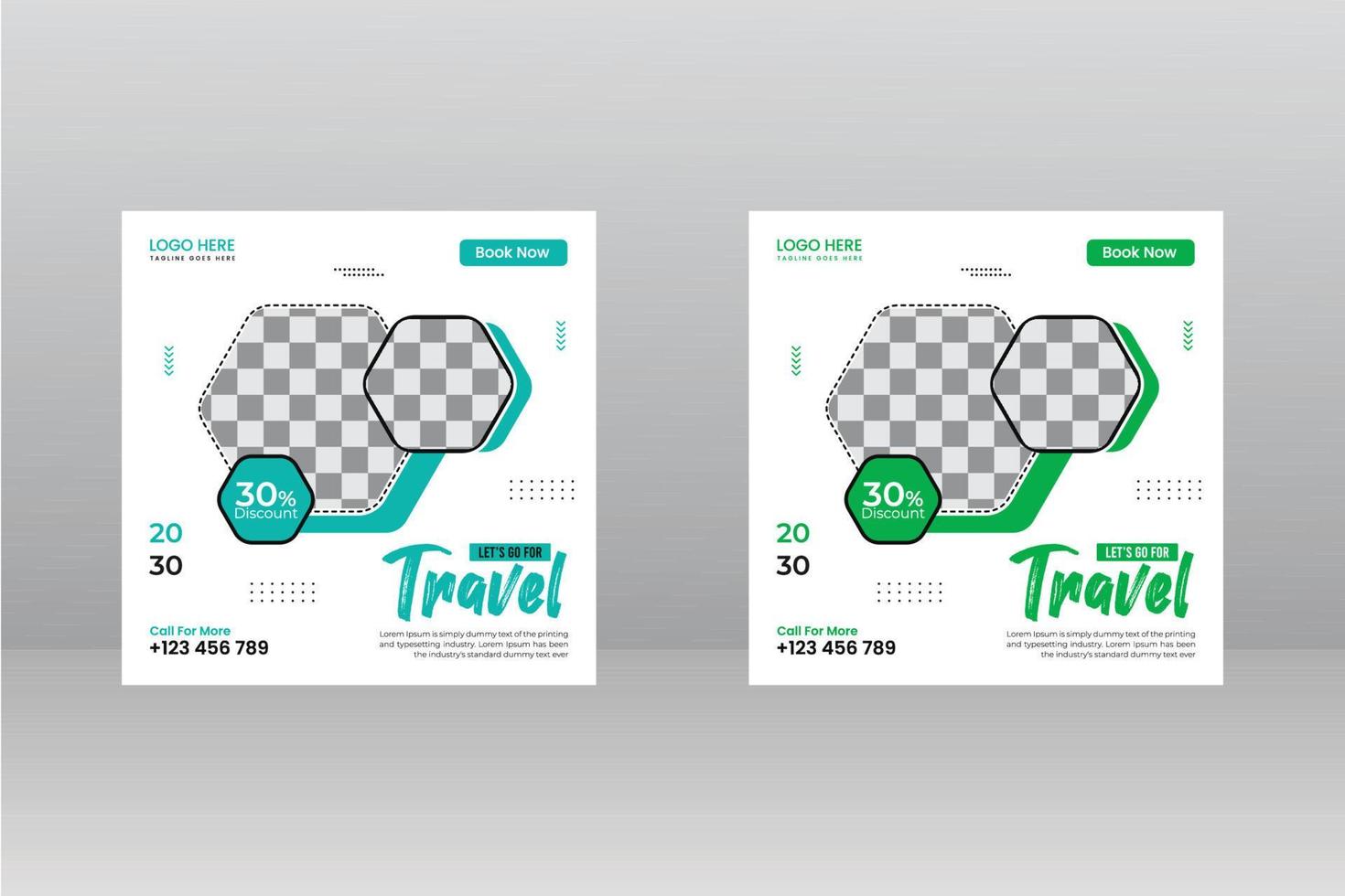 Tours And Travel Social Media Post vector