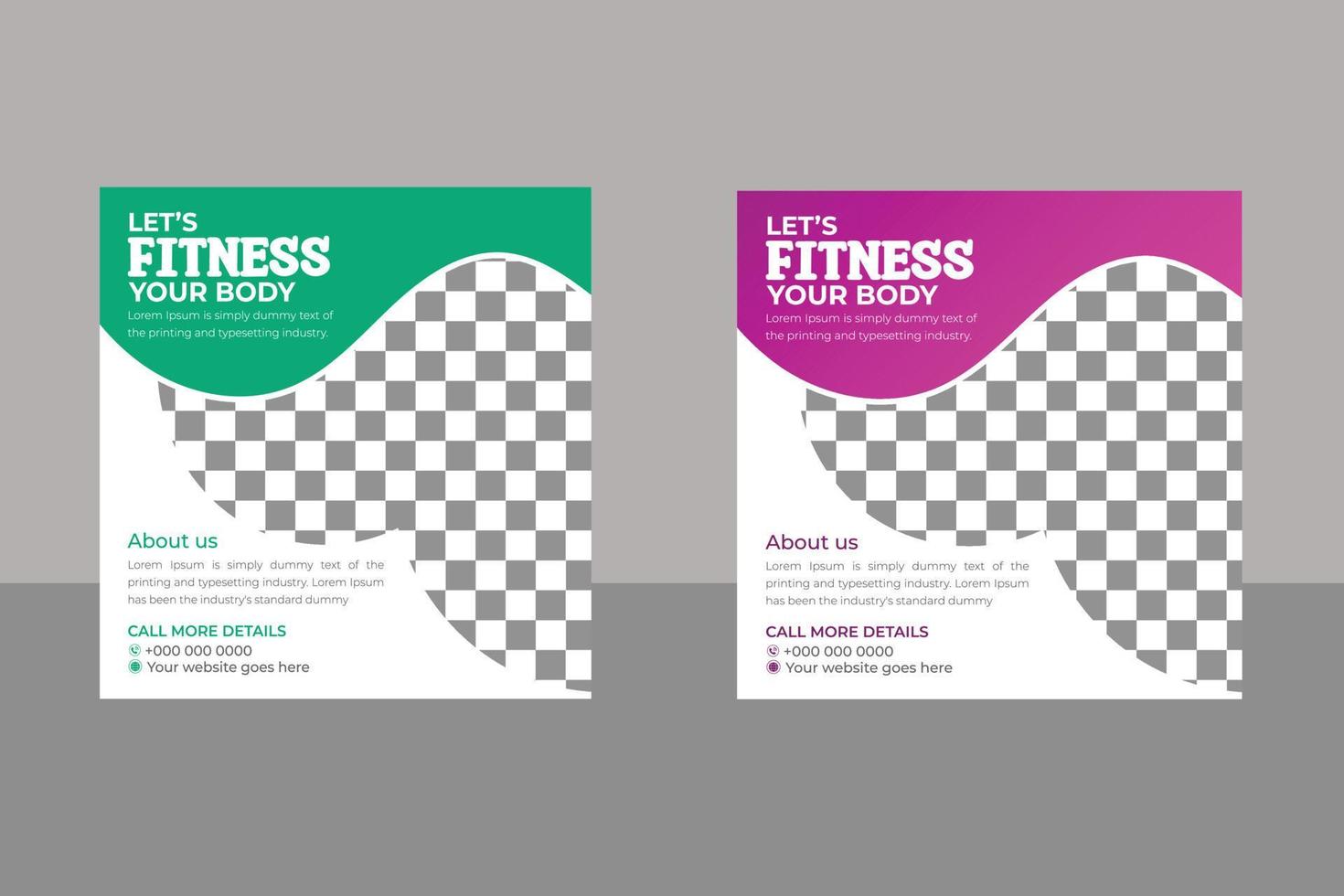 Gym or Fitness Social Media Post vector