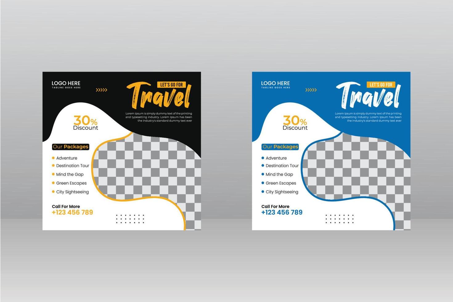 Tours And Travel Social Media Post vector