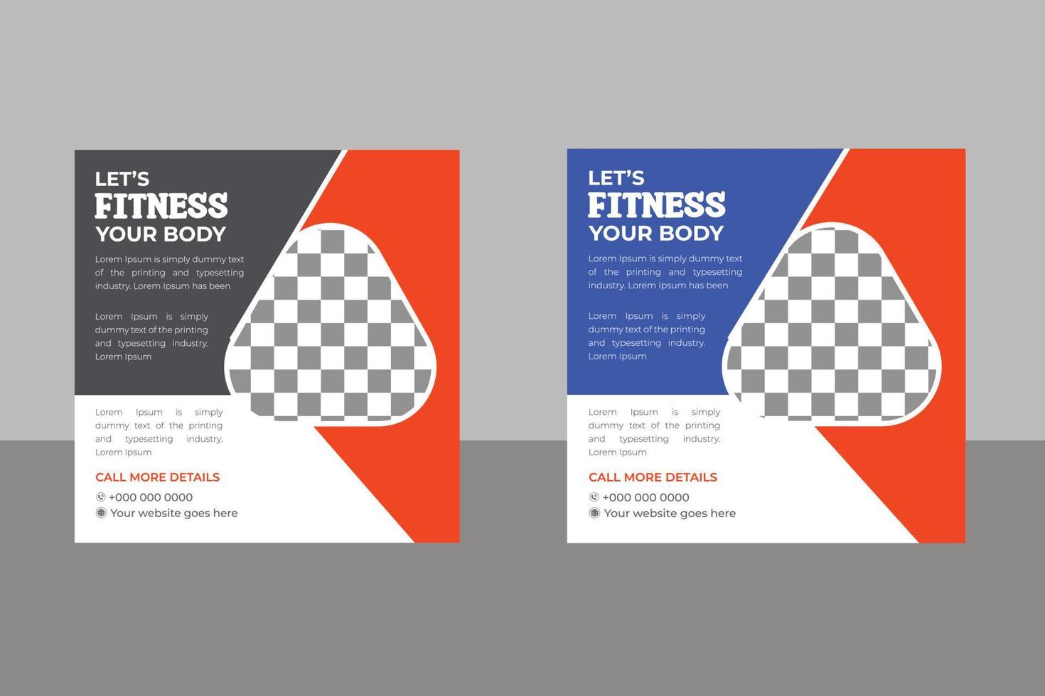 Fitness or Gym Social Media Post Template vector