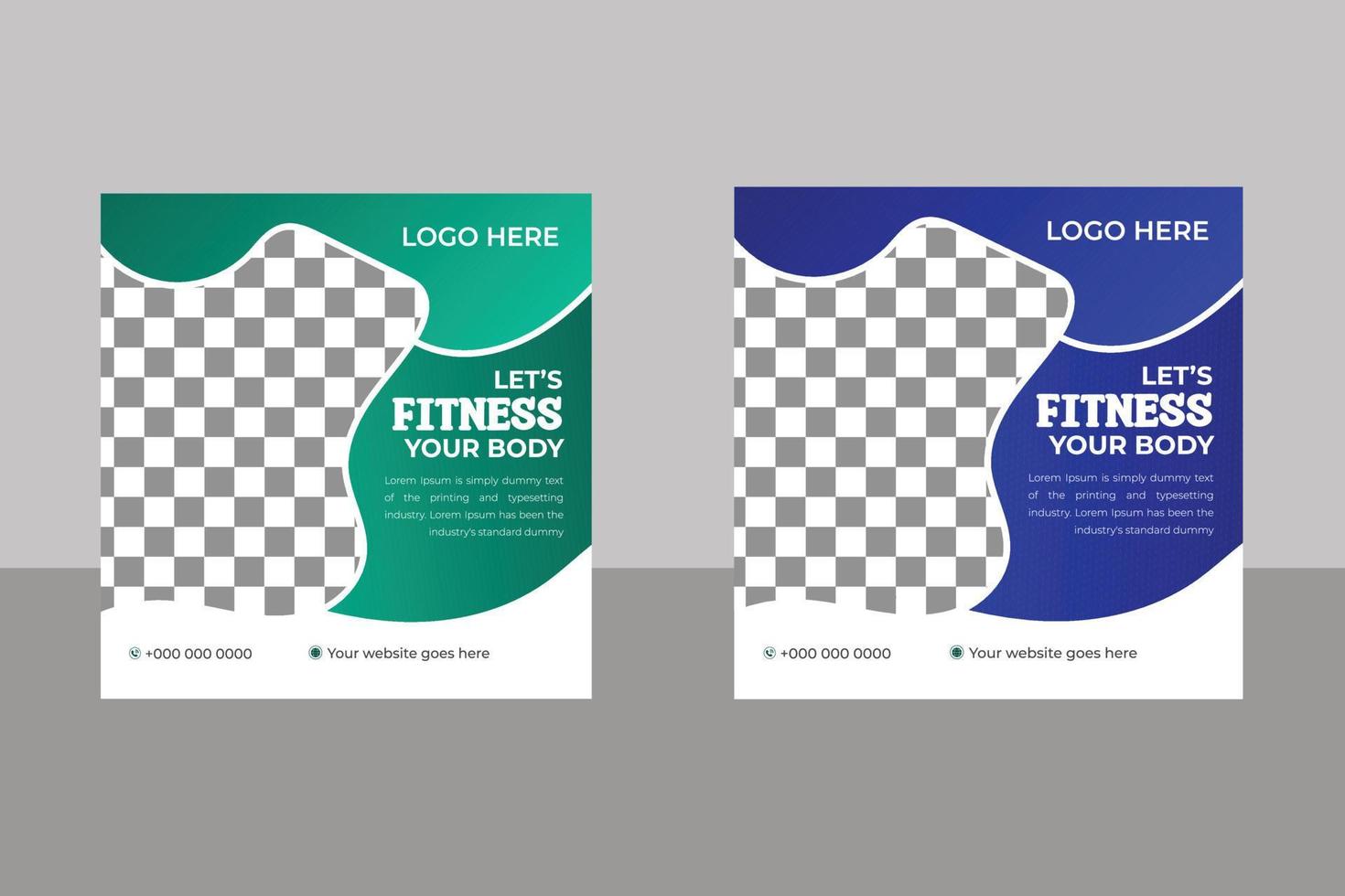 Fitness or Gym Social Media Post Template vector
